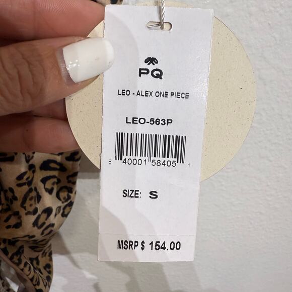 PQ Swim Tan Leopard Alex One Piece Sz S NWT - Picture 7 of 15